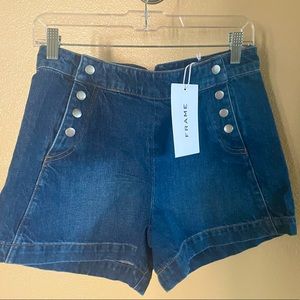 FRAME SAILOR SNAP DENIM SHORTS. New With Tags Size 26